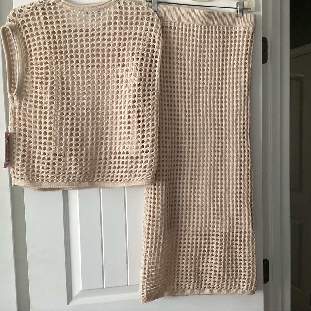 Steve Madden Cream Knit Skirt Set NWOT